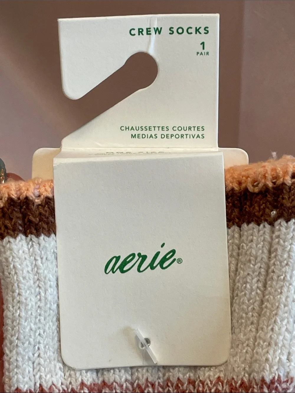 AERIE Marled Pink Crew Socks - NWT